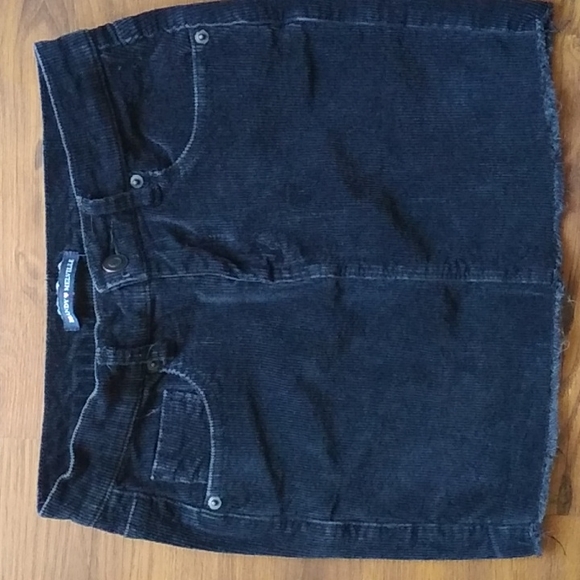 Sale! Brandy Melville Black Corduroy Mini Skirt S - Picture 2 of 4